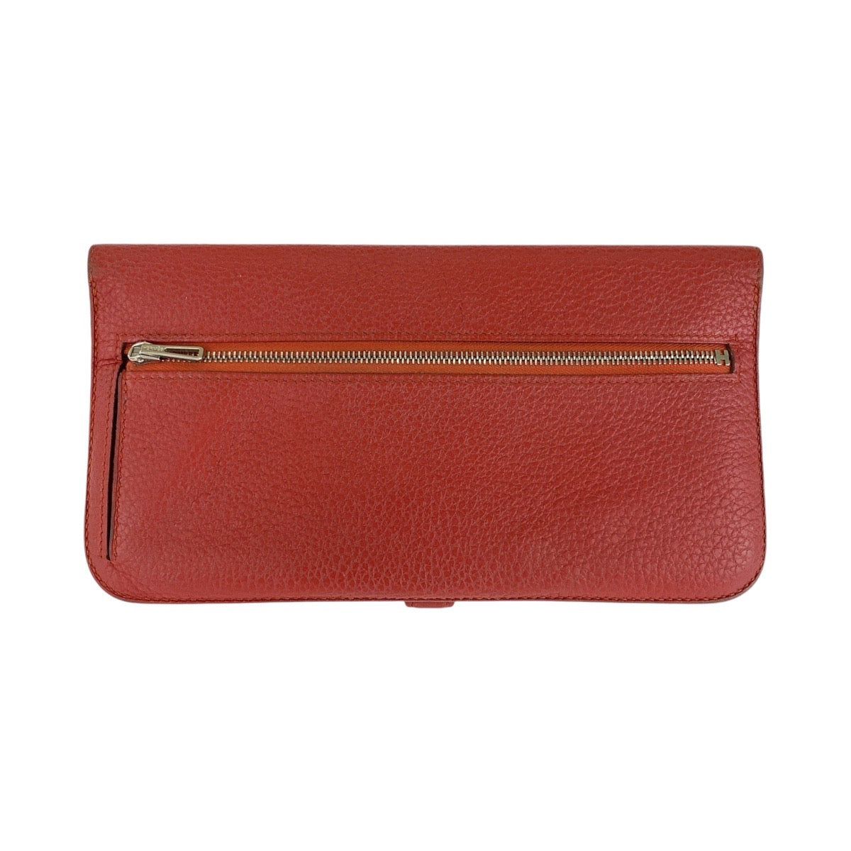 HERMES Long Wallet Purse Togo Rouge Grenat Red Long Wallet Purse Long wallet unisex Dogon Long Women Used
