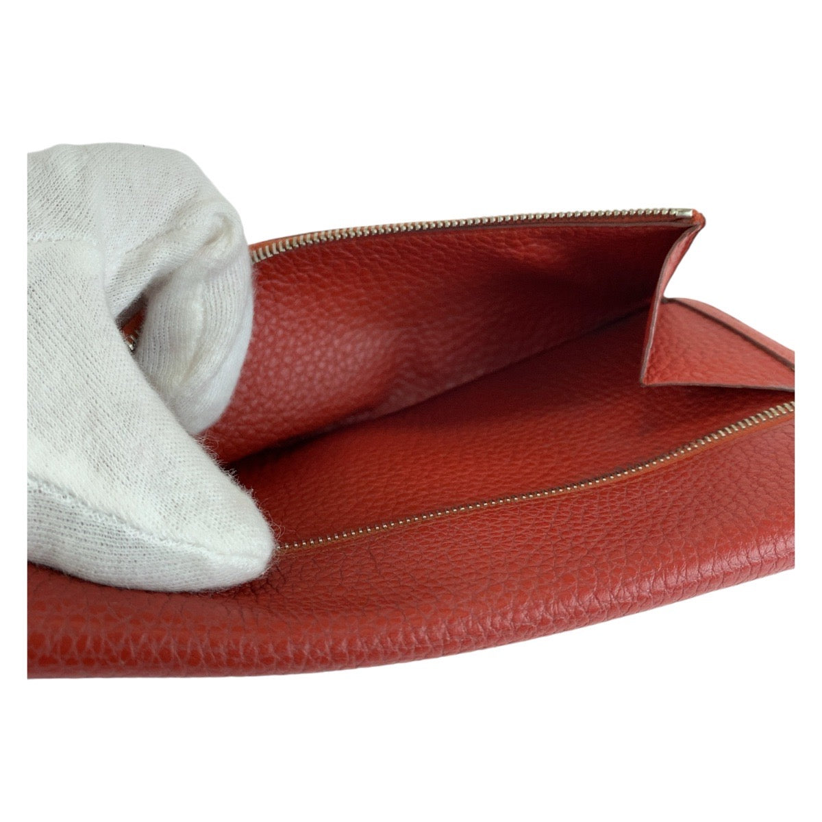 HERMES Long Wallet Purse Togo Rouge Grenat Red Long Wallet Purse Long wallet unisex Dogon Long Women Used