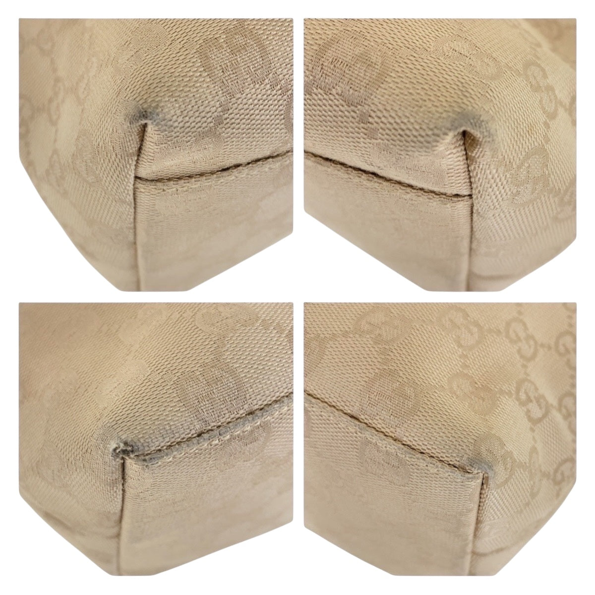 GUCCI Shoulder Bag 001 3386 GG canvas Beige SilverMetal Hobo Shoulder Bag one belt Women Used