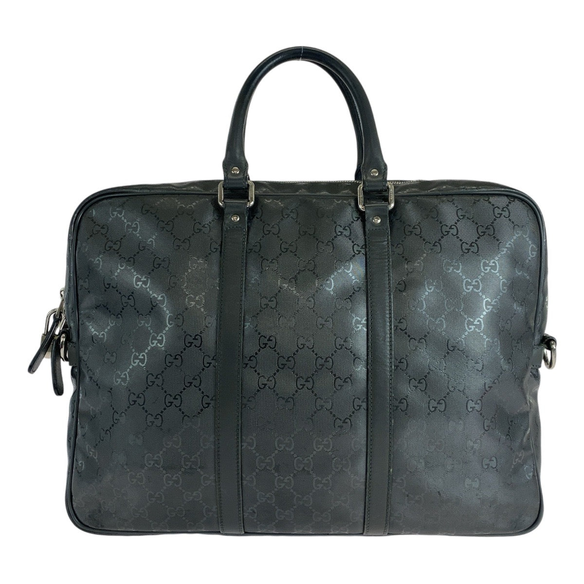 GUCCI Business bag 208463 PVC, Leather Grey SilverMetal Business bag briefcase GG implementation mens Used