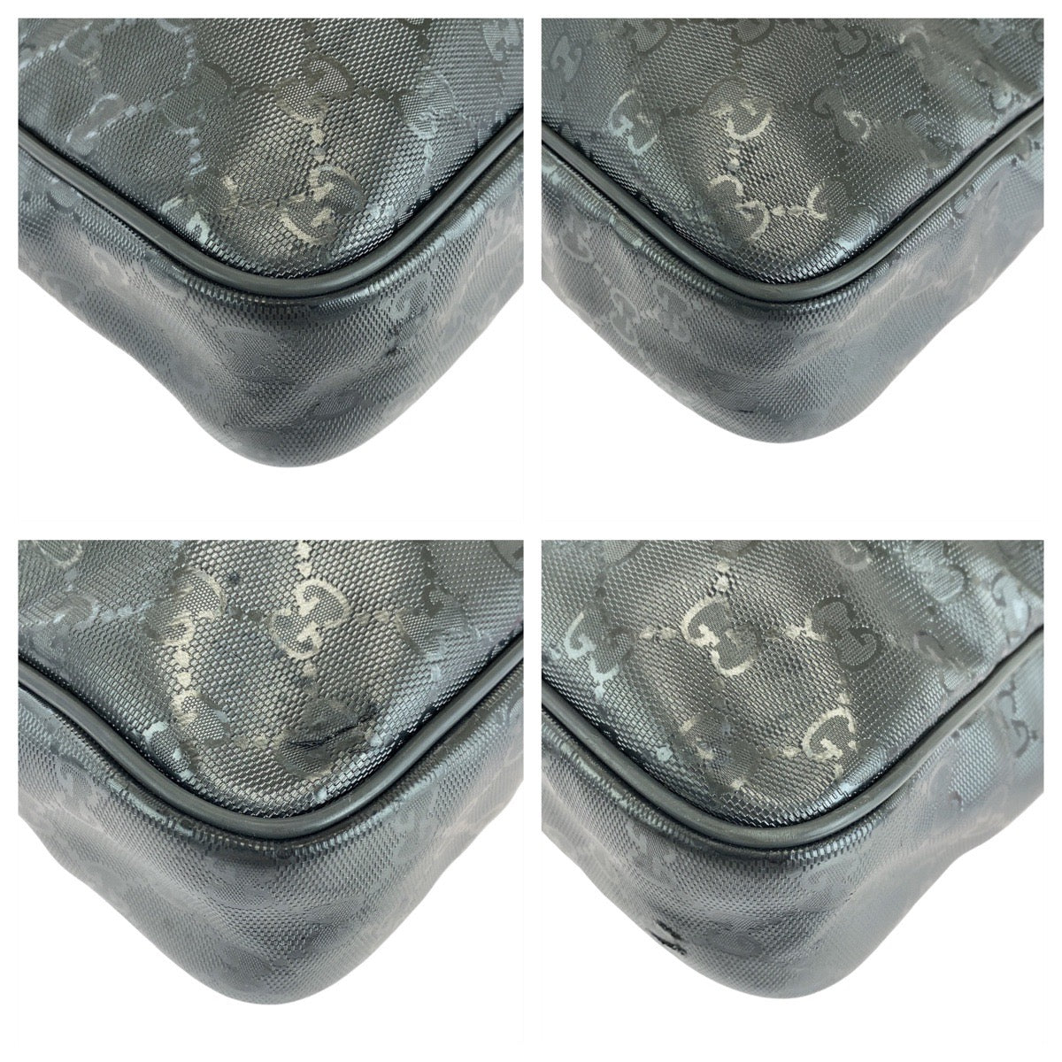 GUCCI Business bag 208463 PVC, Leather Grey SilverMetal Business bag briefcase GG implementation mens Used