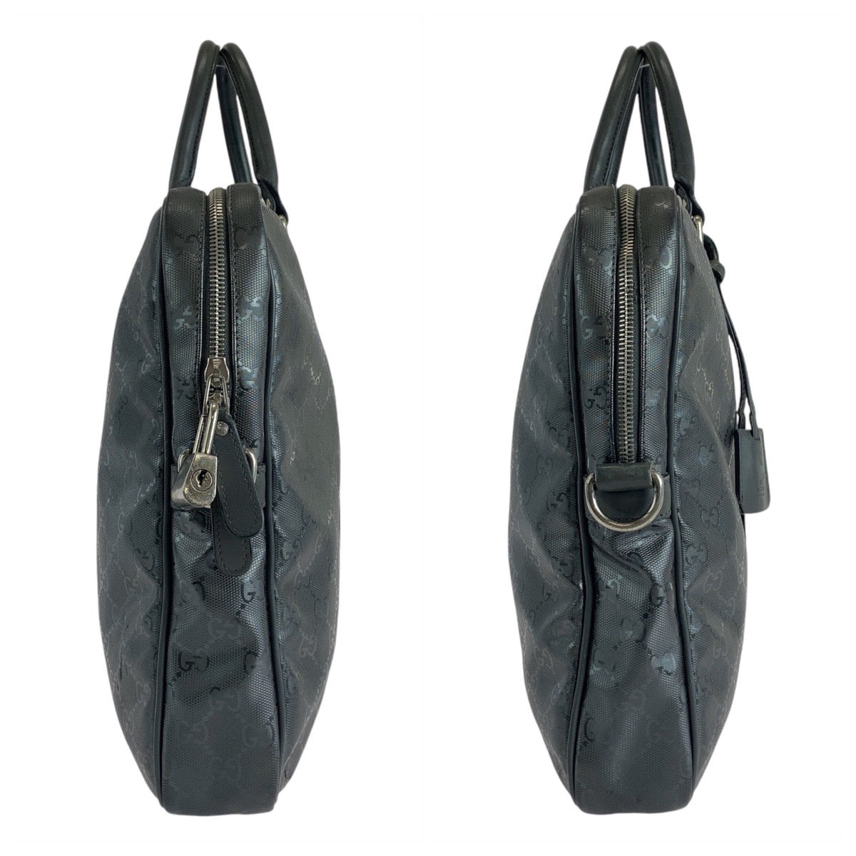 GUCCI Business bag 208463 PVC, Leather Grey SilverMetal Business bag briefcase GG implementation mens Used