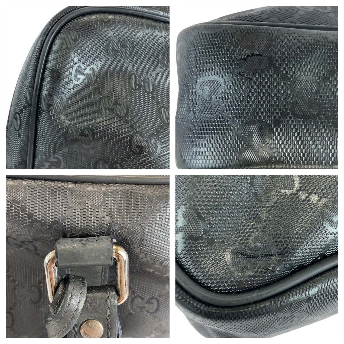 GUCCI Business bag 208463 PVC, Leather Grey SilverMetal Business bag briefcase GG implementation mens Used