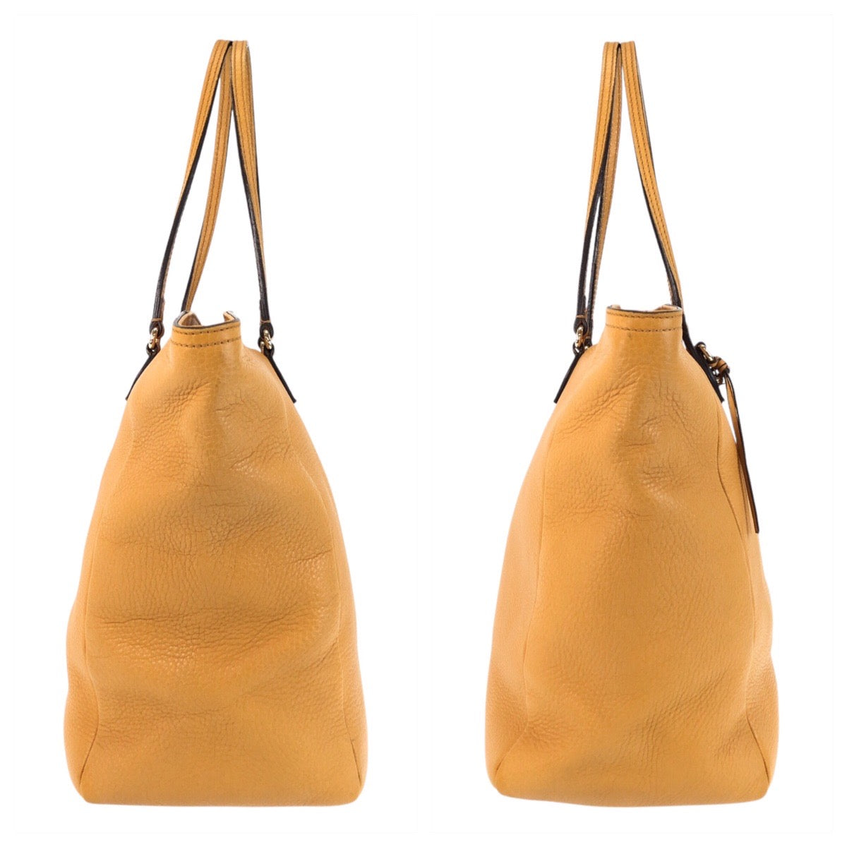 GUCCI Tote Bag 323671 leather Yellow Gold Metal Tote Bag Shoulder Bag Women Used