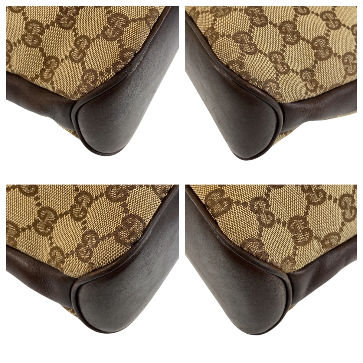 GUCCI Shoulder Bag 109097 GG canvas, leather Brown Beige Gold Metal Crossbody Shoulder Bag Messenger Bag Women Used