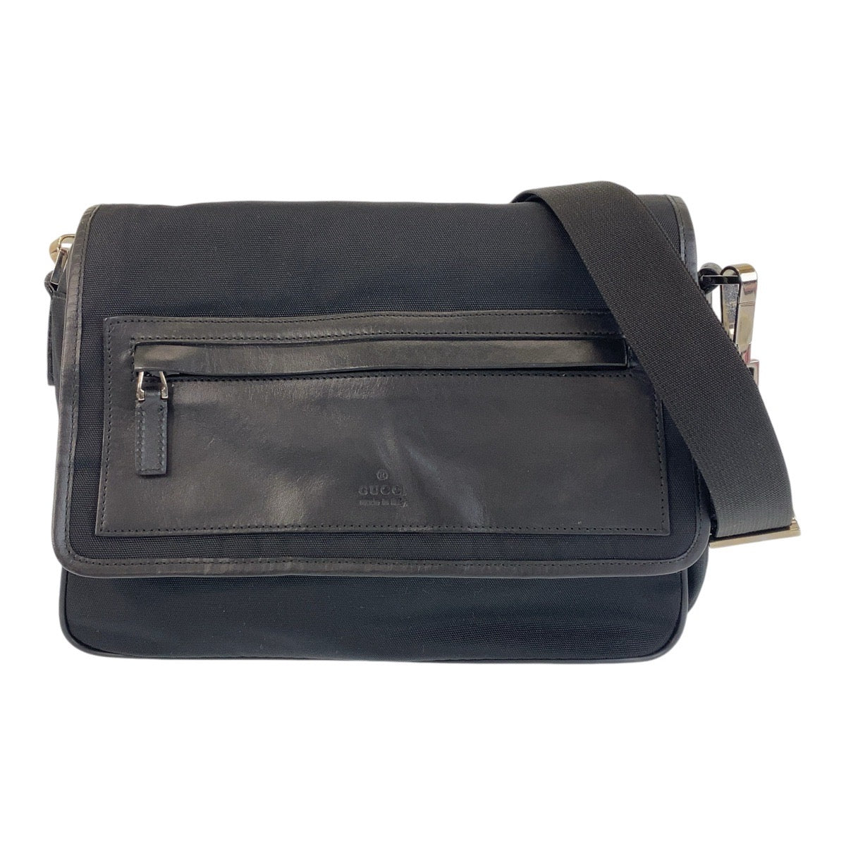 GUCCI Shoulder Bag 28562 Nylon, Leather Black SilverMetal Crossbody Shoulder Bag Messenger Bag Women Used