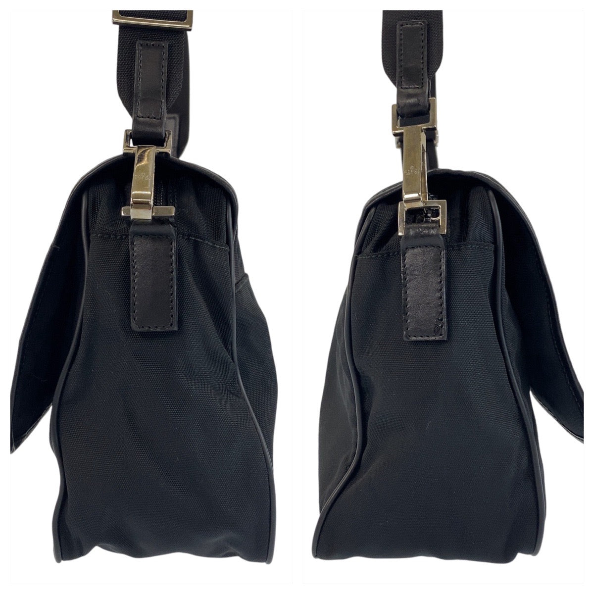 GUCCI Shoulder Bag 28562 Nylon, Leather Black SilverMetal Crossbody Shoulder Bag Messenger Bag Women Used