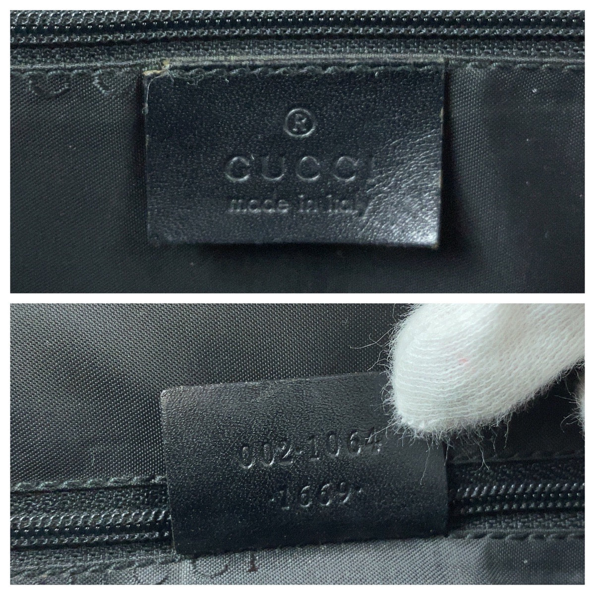 GUCCI Tote Bag 002 1064 GG canvas Black SilverMetal Tote Bag handbag Jackie Women Used