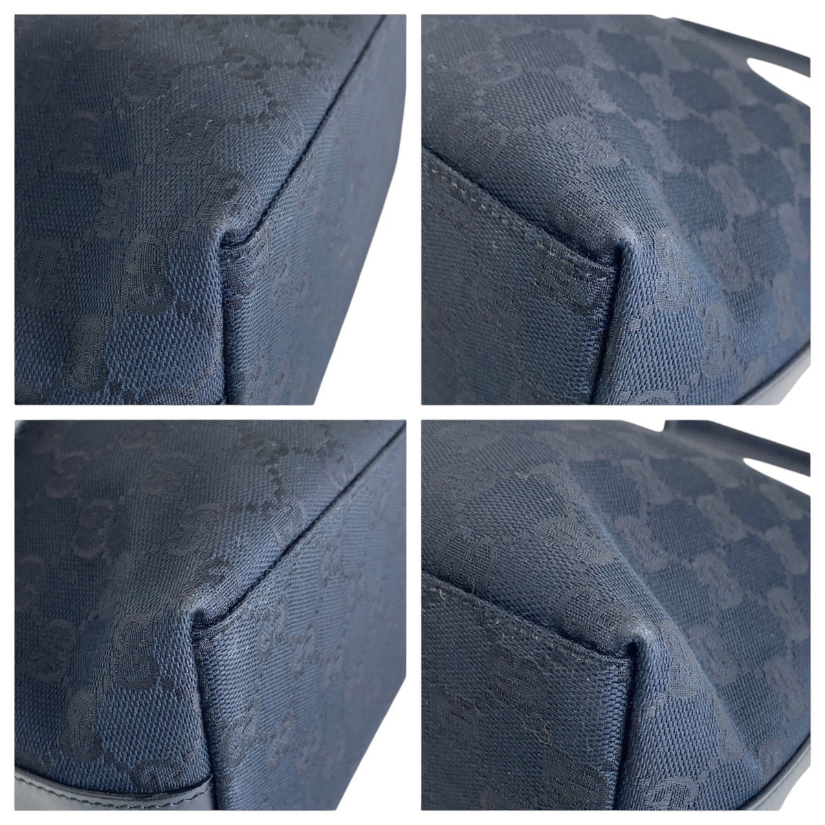 GUCCI Shoulder Bag 000 0602 GG canvas, leather Black SilverMetal Hobo Shoulder Bag Women Used