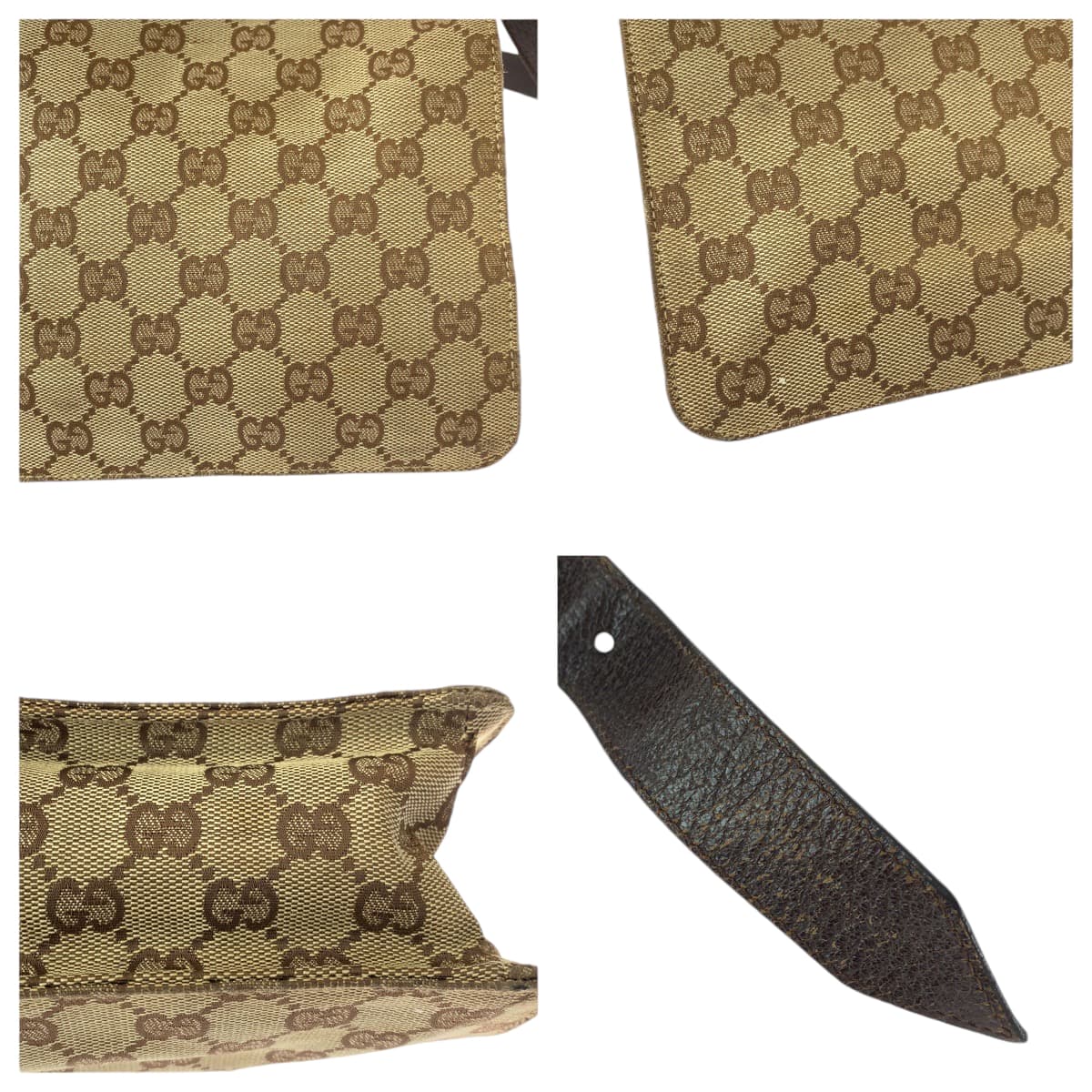 GUCCI Shoulder Bag 120841 GG canvas Brown Silver Metal Shoulder Bag pochette Women Used