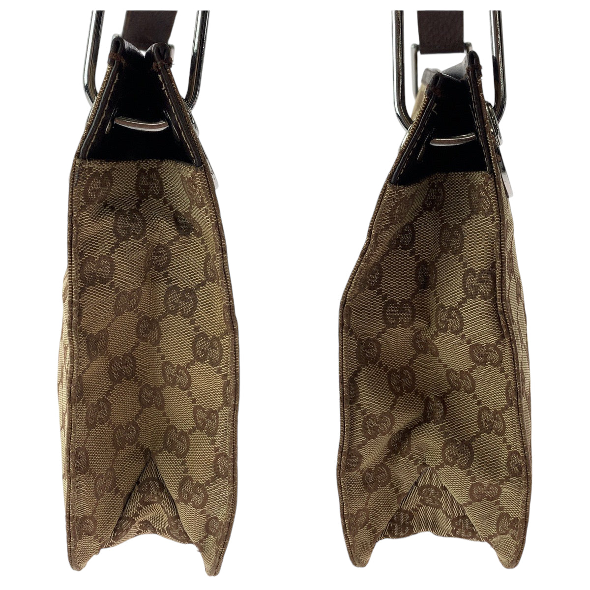 GUCCI Shoulder Bag 120841 GG canvas Brown Silver Metal Shoulder Bag pochette Women Used