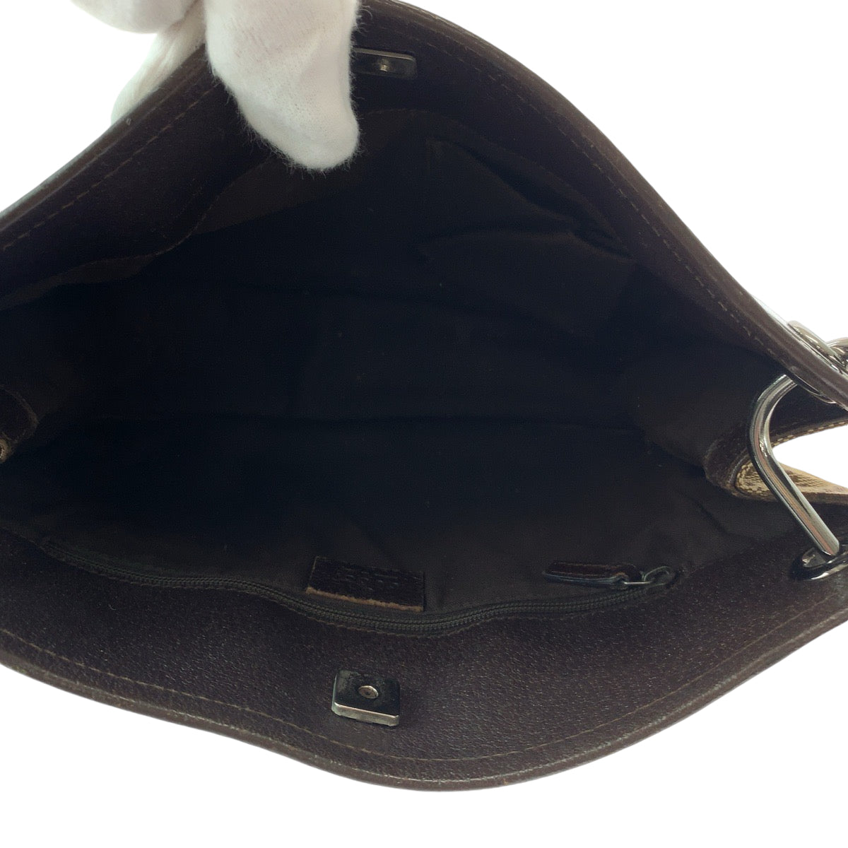 GUCCI Shoulder Bag 120841 GG canvas Brown Silver Metal Shoulder Bag pochette Women Used