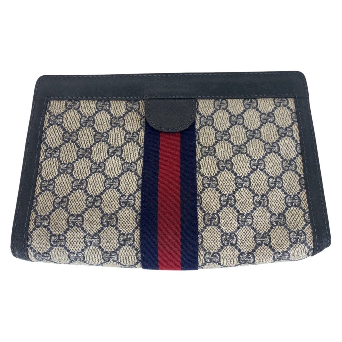 GUCCI Clutch bag 64 014 2125 28 GG canvas, leather Navy Clutch bag business bag unisex Old Gucci Shelly Line Women Used