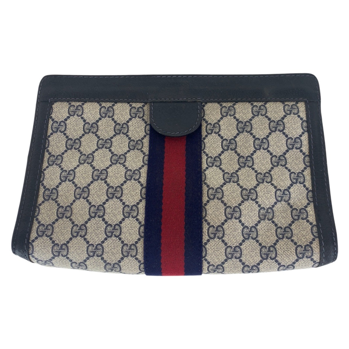GUCCI Clutch bag 64 014 2125 28 GG canvas, leather Navy Clutch bag business bag unisex Old Gucci Shelly Line Women Used