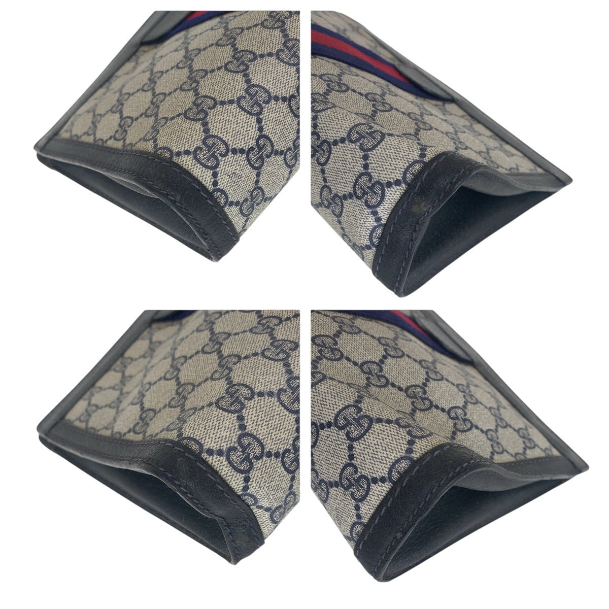 GUCCI Clutch bag 64 014 2125 28 GG canvas, leather Navy Clutch bag business bag unisex Old Gucci Shelly Line Women Used