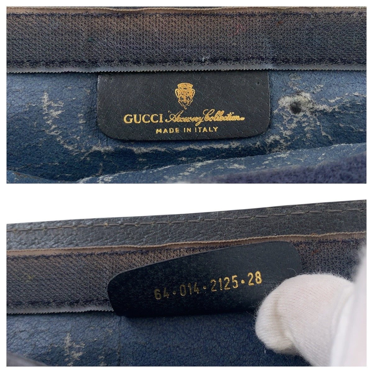 GUCCI Clutch bag 64 014 2125 28 GG canvas, leather Navy Clutch bag business bag unisex Old Gucci Shelly Line Women Used