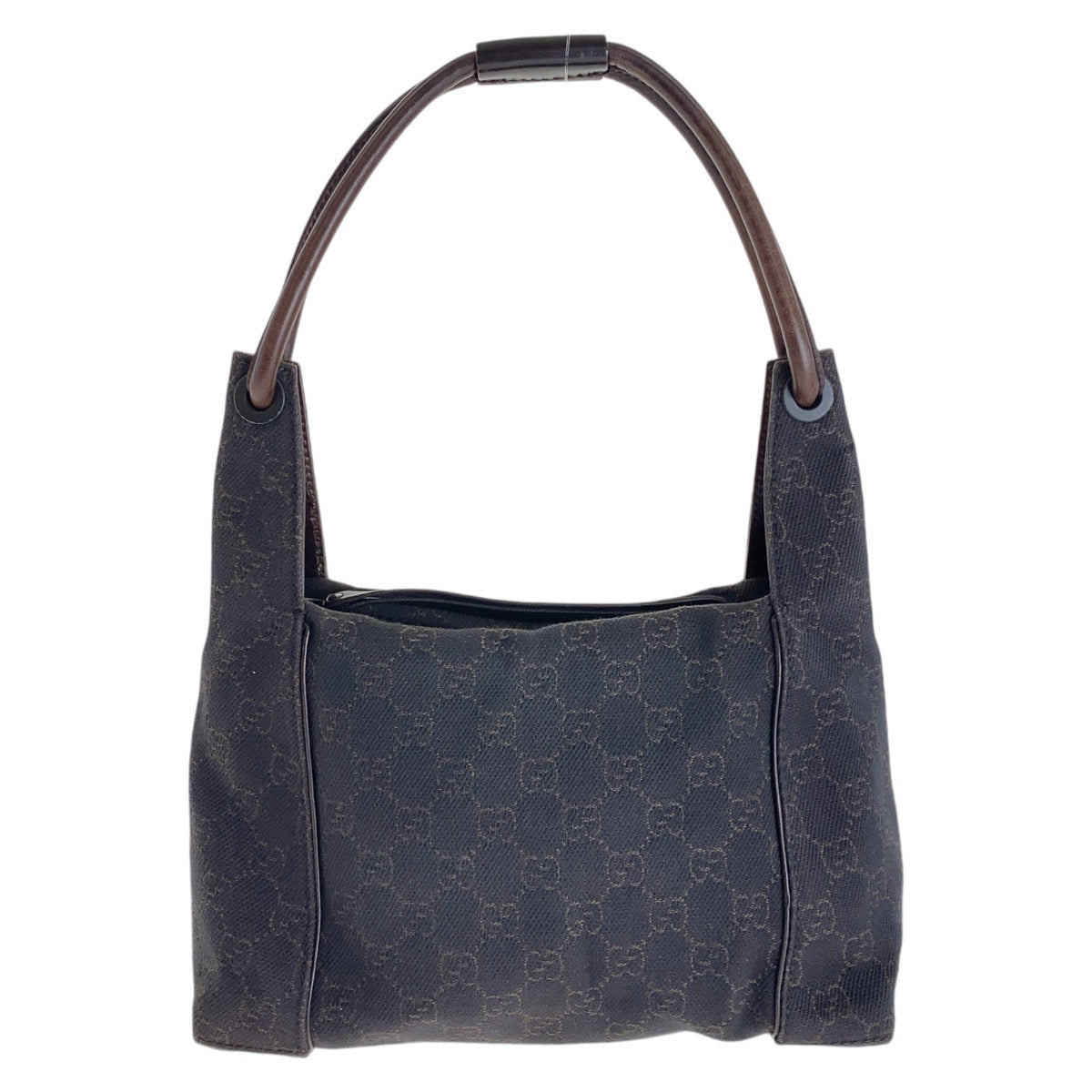 GUCCI Shoulder Bag 101333 GG canvas Brown Silver Metal Hobo Shoulder Bag Handbag Women Used