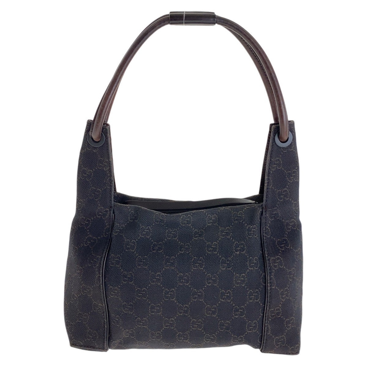 GUCCI Shoulder Bag 101333 GG canvas Brown Silver Metal Hobo Shoulder Bag Handbag Women Used