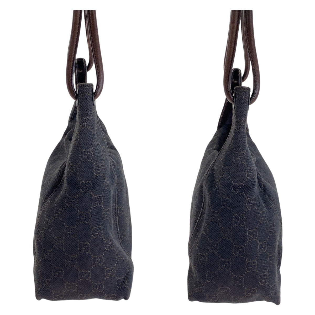GUCCI Shoulder Bag 101333 GG canvas Brown Silver Metal Hobo Shoulder Bag Handbag Women Used