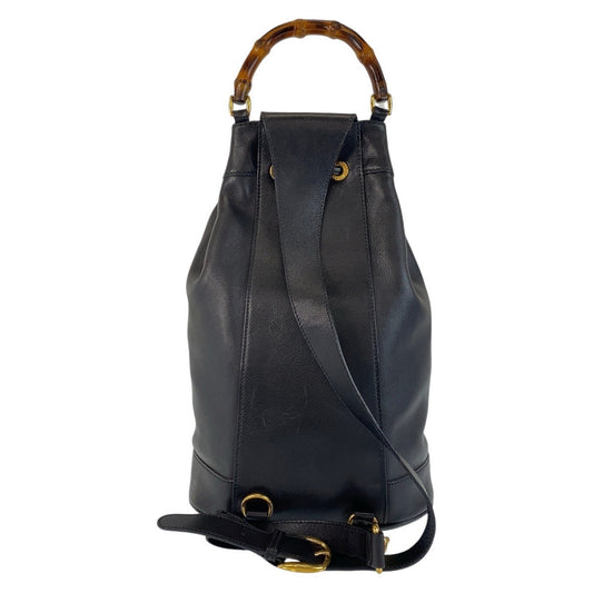 GUCCI Shoulder Bag 003 203 0036 leather Black Gold Metal Shoulder Bag Sling bag Unisex Bamboo Women Used