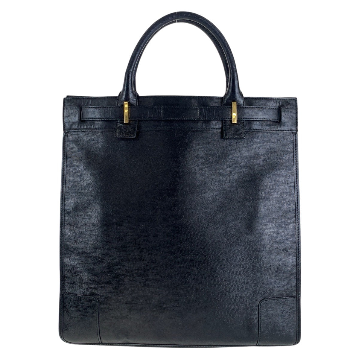 GUCCI Tote Bag 002 1091 3754 leather Black Gold Metal Tote Bag A4 Storage Women Used