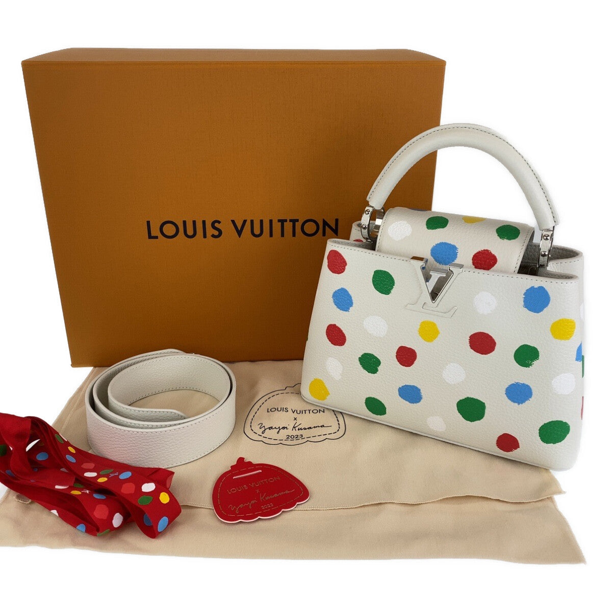 LOUIS VUITTON Handbag M21637 leather multicolor LVxYK Capucines BB Yayoi Kusama Painted Dot