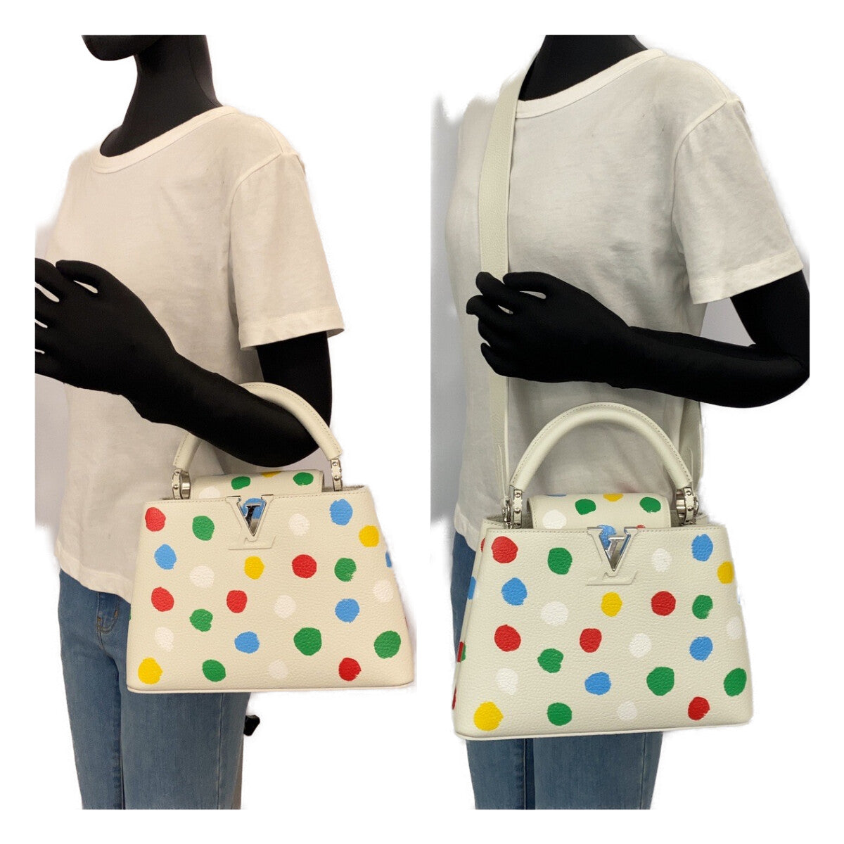 LOUIS VUITTON Handbag M21637 leather multicolor LVxYK Capucines BB Yayoi Kusama Painted Dot