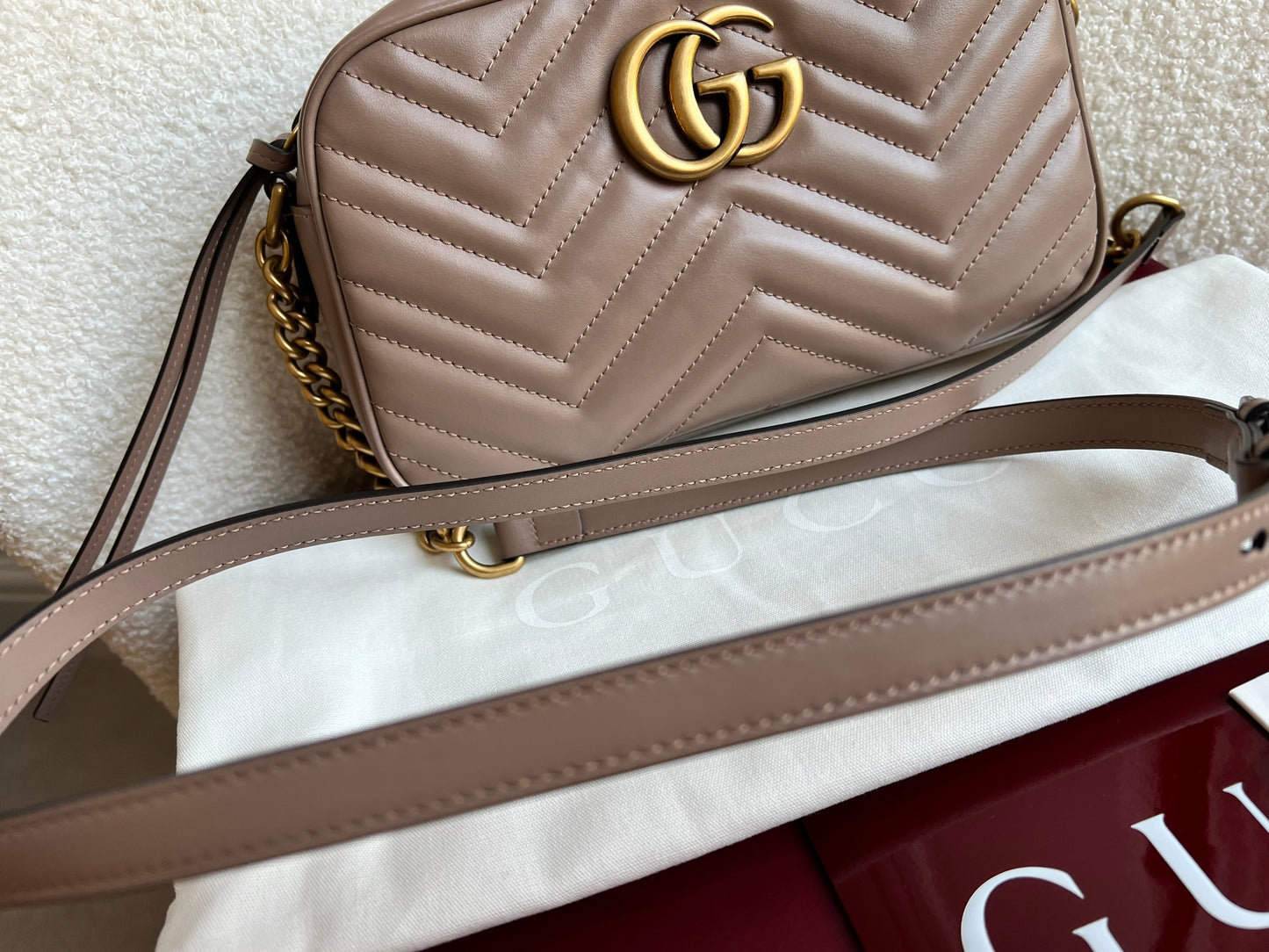 Gucci GG Marmont Dusty Pink Small Shoulder Bag (RRP £1340)