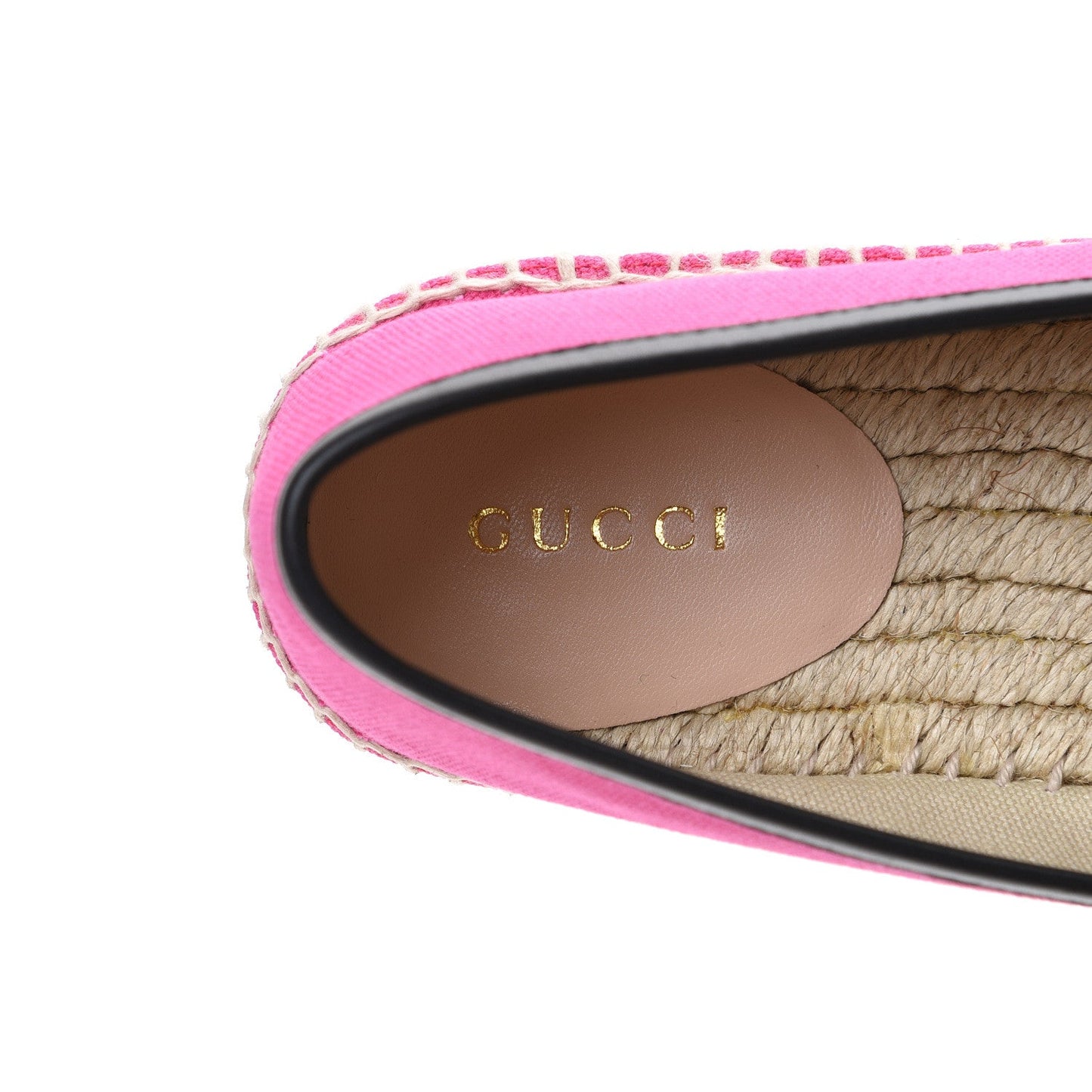 Gucci Printed Canvas Espadrille Flats in Fuchsia
