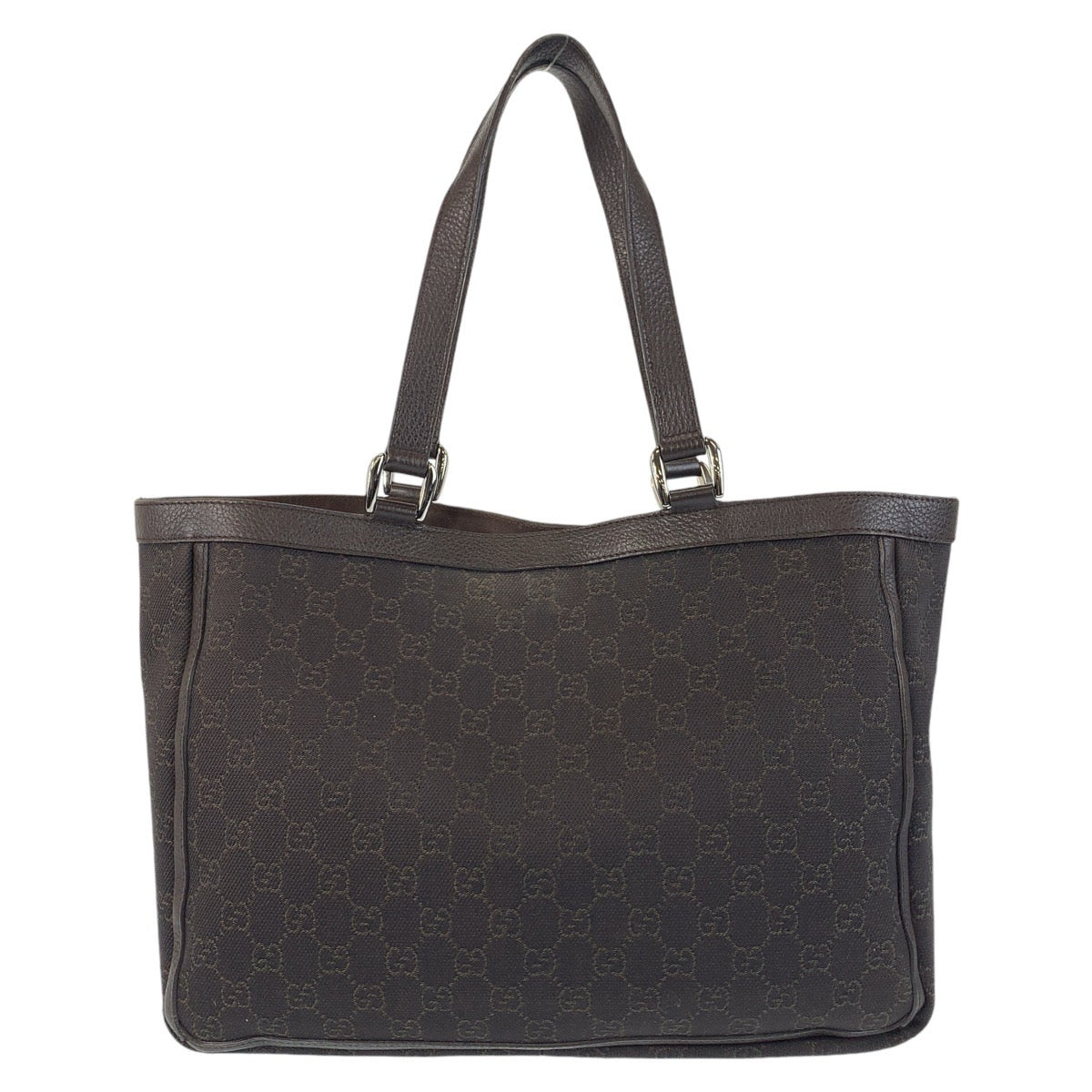 GUCCI Tote Bag 268639 GG canvas, leather Brown Silver Metal Tote Bag Shoulder Bag Abbey Women Used