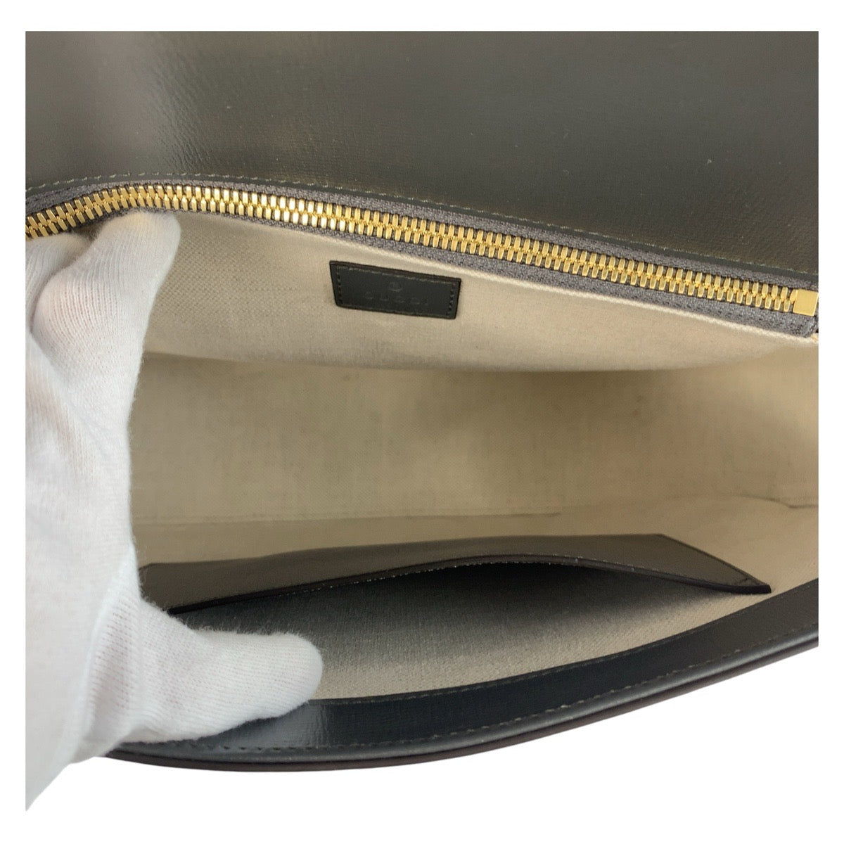 GUCCI Shoulder Bag 700457 leather Grey GoldMetal Crossbody Shoulder Bag Pochette Sherry line horsebit mens Used