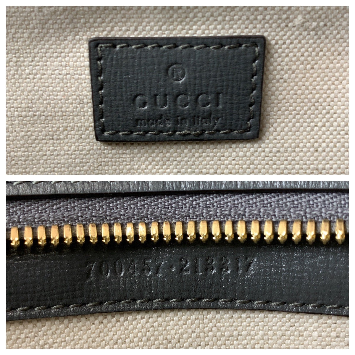 GUCCI Shoulder Bag 700457 leather Grey GoldMetal Crossbody Shoulder Bag Pochette Sherry line horsebit mens Used