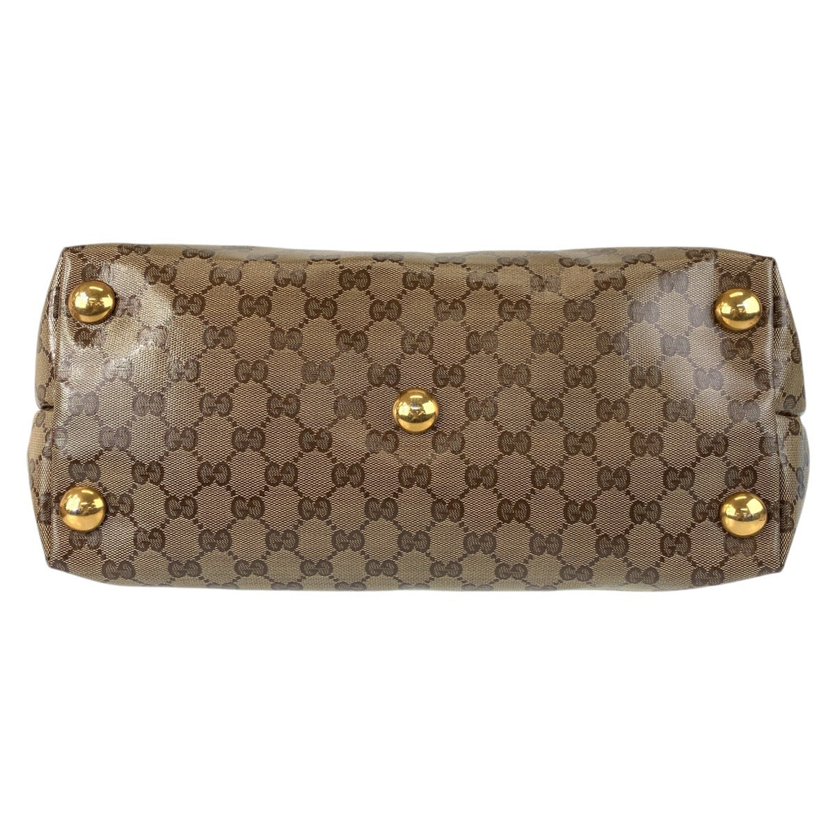 GUCCI Tote Bag 207291 PVC, Leather Brown Gold Metal Tote Bag Shoulder Bag GG crystal Women Used