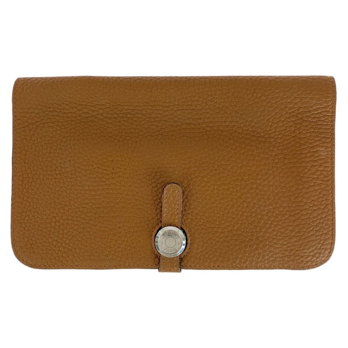 HERMES Long Wallet Purse Togo Gold Light Brown Camel Long Wallet Purse Long wallet unisex Dogon GM Women Used