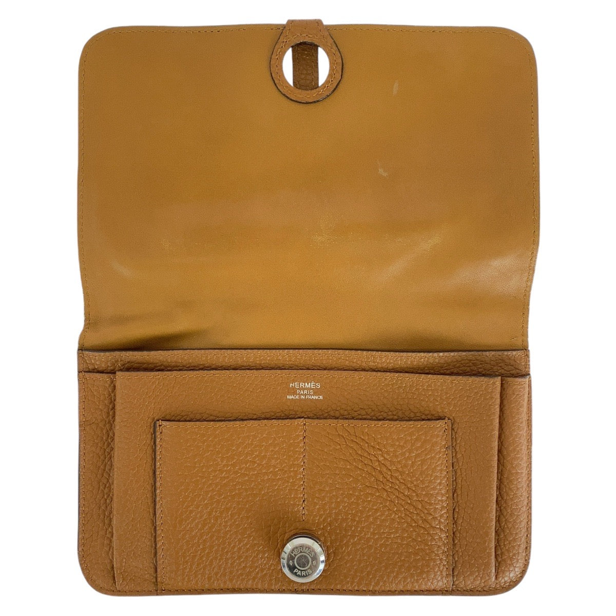 HERMES Long Wallet Purse Togo Gold Light Brown Camel Long Wallet Purse Long wallet unisex Dogon GM Women Used
