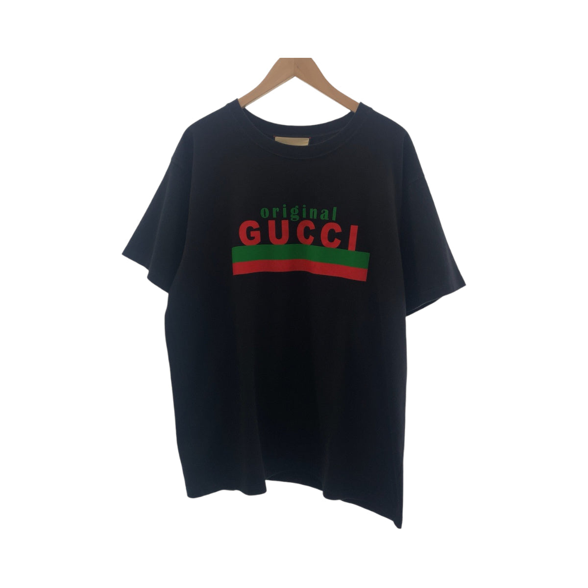 GUCCI Short sleeve T-shirt 616036 cotton Black multicolor Short-sleeved T-shirt cut-and-sew logo mens S Used