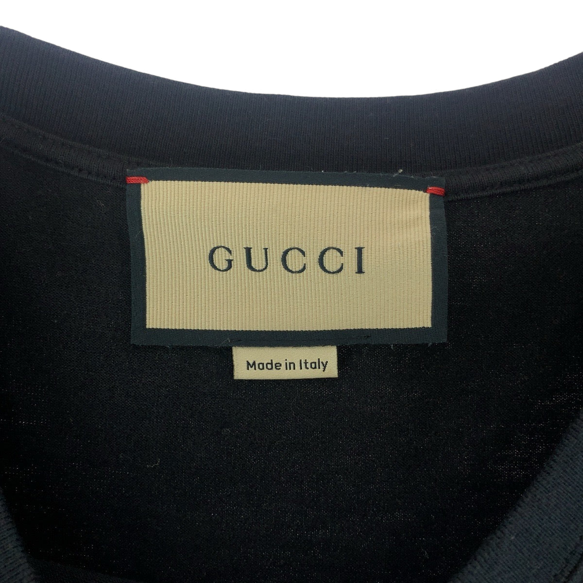GUCCI Short sleeve T-shirt 616036 cotton Black multicolor Short-sleeved T-shirt cut-and-sew logo mens S Used