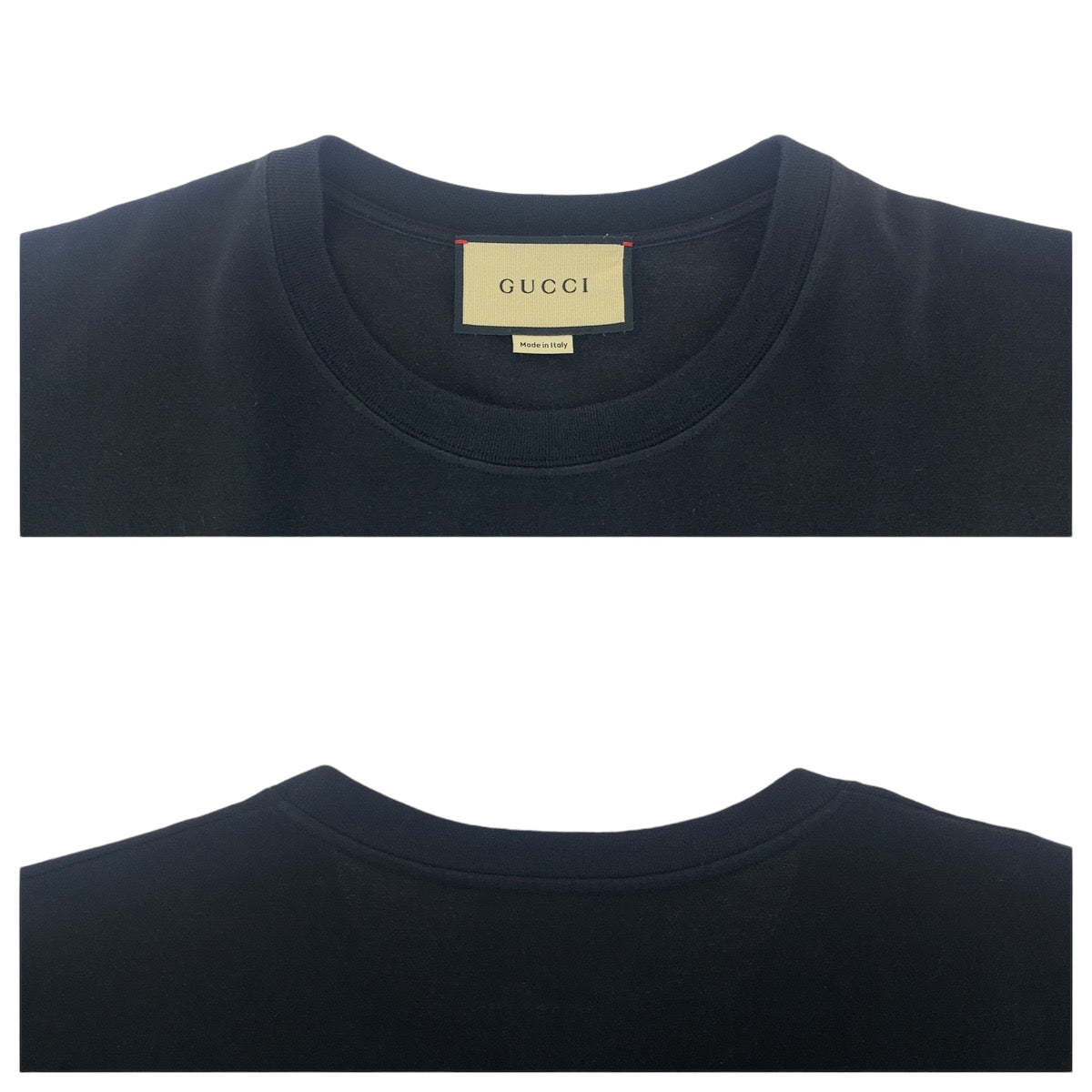 GUCCI Short sleeve T-shirt 616036 cotton Black multicolor Short-sleeved T-shirt cut-and-sew logo mens S Used