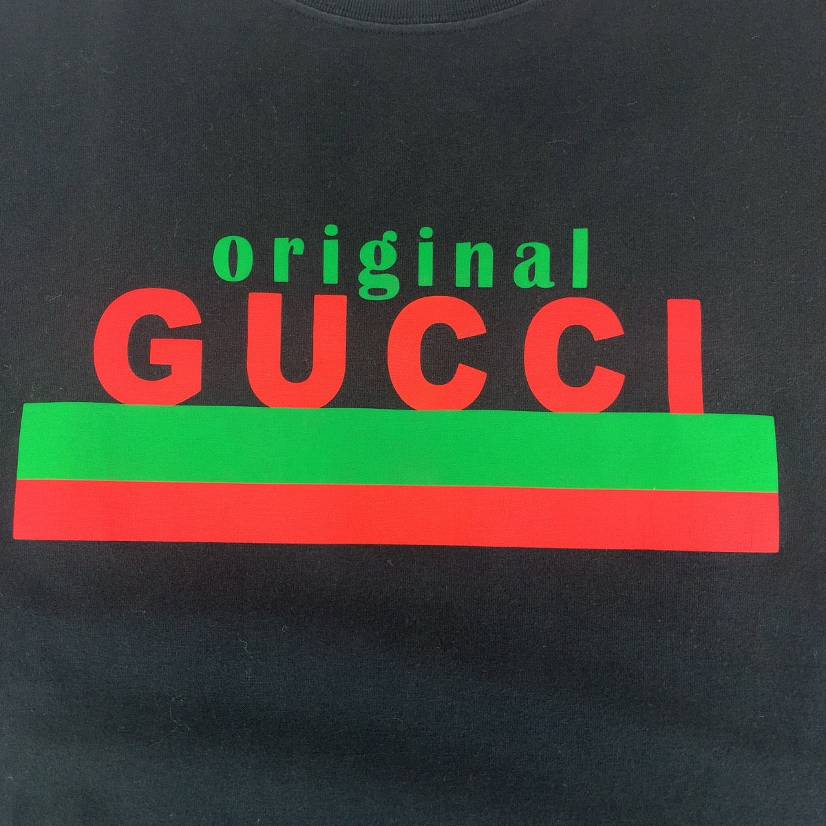 GUCCI Short sleeve T-shirt 616036 cotton Black multicolor Short-sleeved T-shirt cut-and-sew logo mens S Used