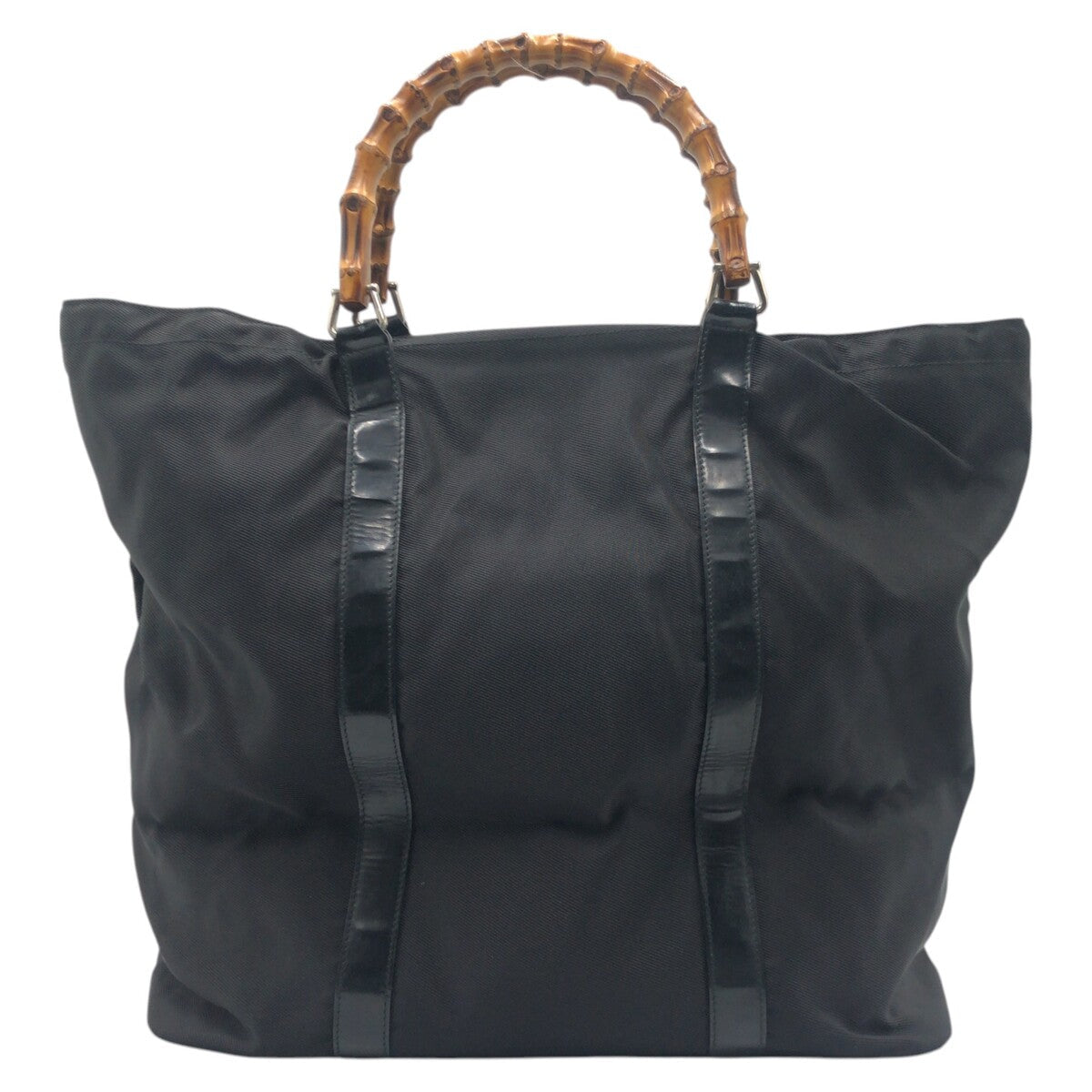 GUCCI Handbag 002 2058 0412 5 cotton black Handbag Tote Bag Bamboo Women Used