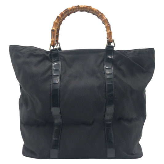GUCCI Handbag 002 2058 0412 5 cotton black Handbag Tote Bag Bamboo Women Used