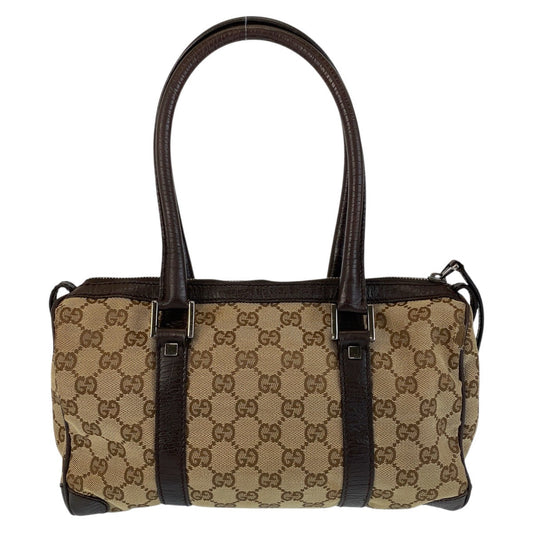 GUCCI Handbag 30458 GG canvas, leather Beige brown Handbag Boston Duffel bag Women Used