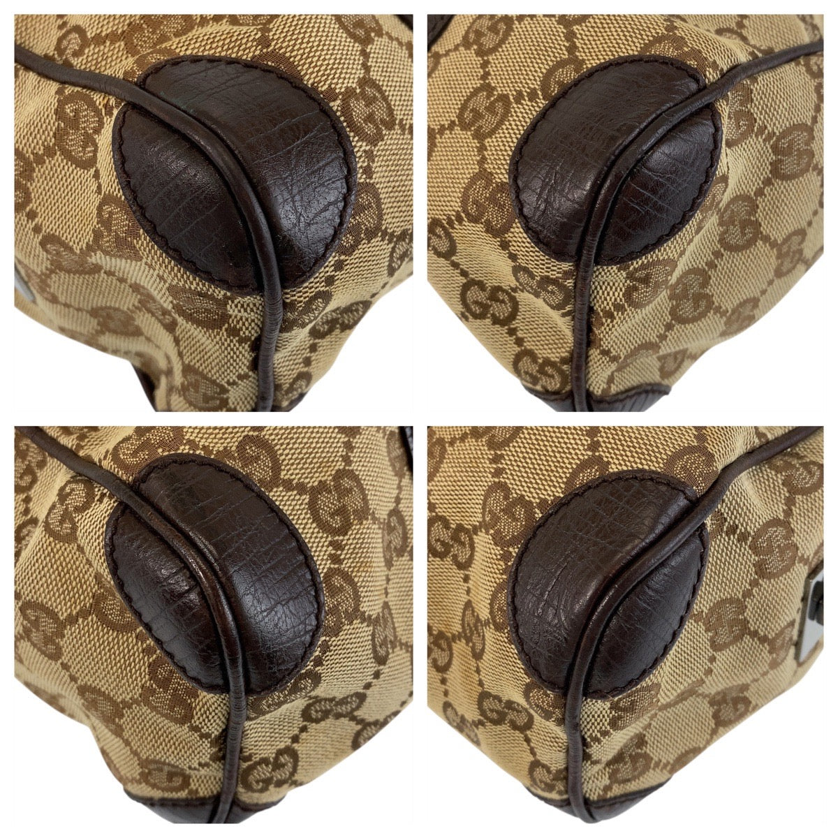 GUCCI Handbag 30458 GG canvas, leather Beige brown Handbag Boston Duffel bag Women Used