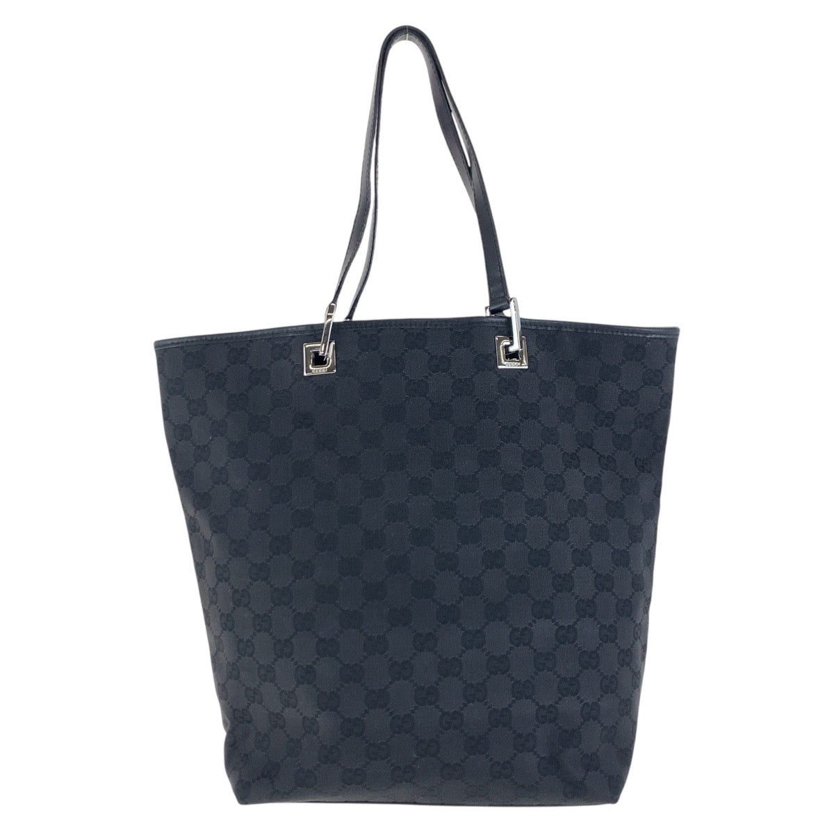 GUCCI Tote Bag 31243 GG canvas, leather Black SilverMetal Tote Bag Shoulder Bag Women Used