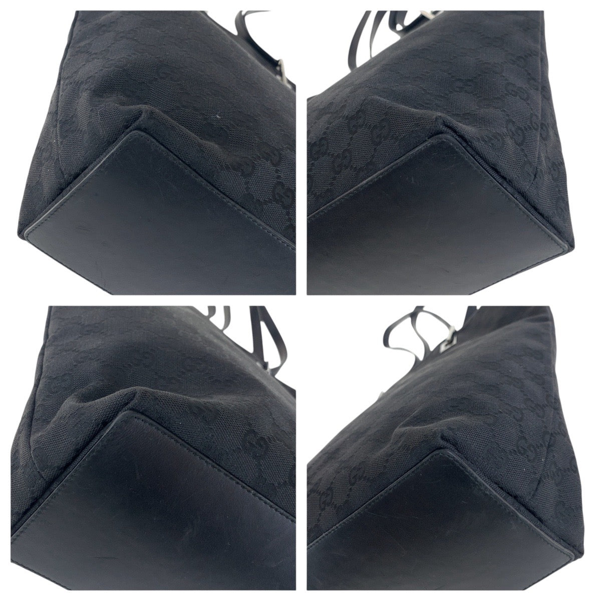GUCCI Tote Bag 31243 GG canvas, leather Black SilverMetal Tote Bag Shoulder Bag Women Used