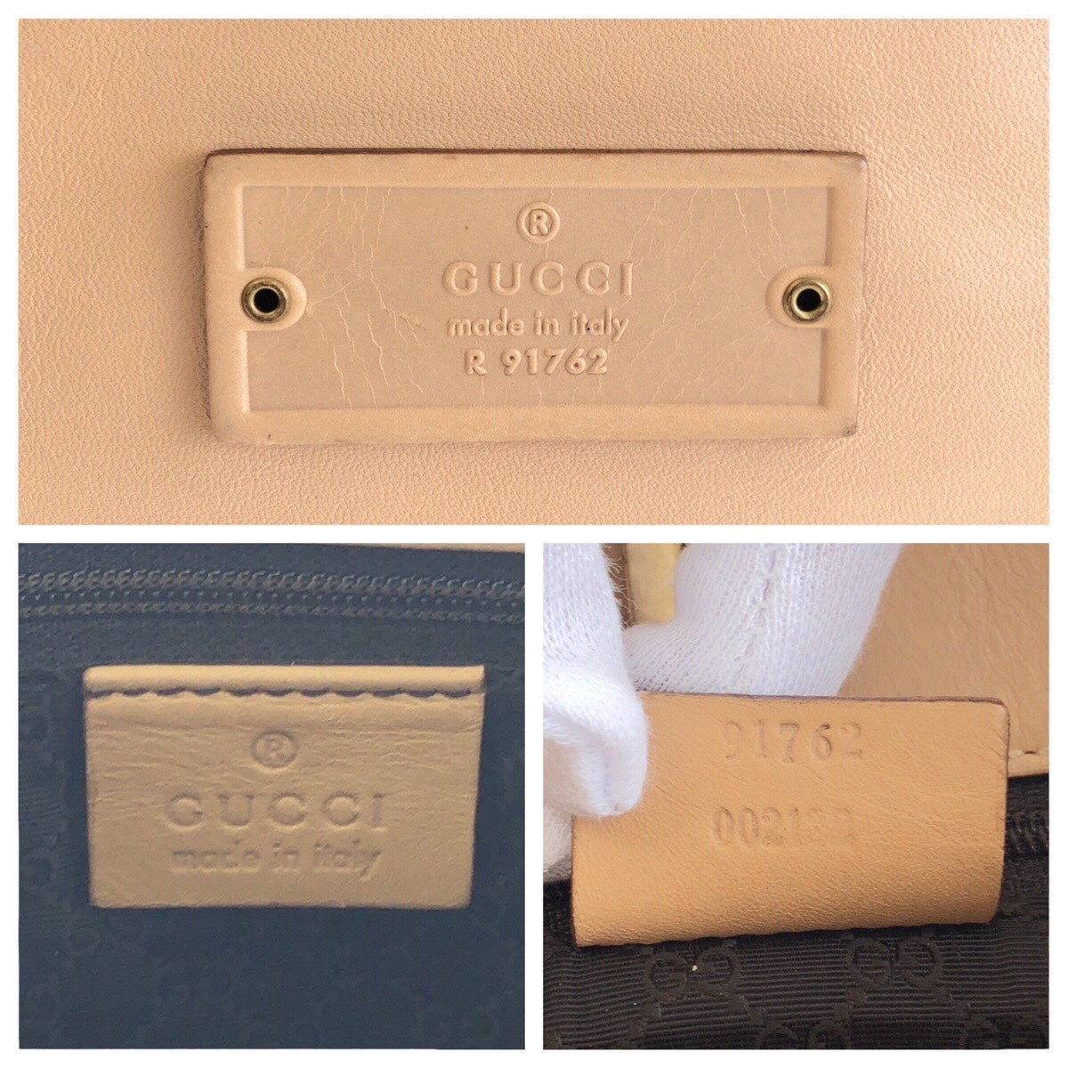 GUCCI Shoulder Bag 91762 leather beige Shoulder Bag pochette Women Used