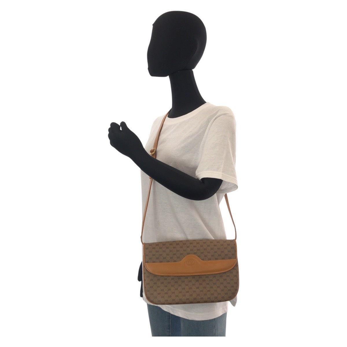 GUCCI Shoulder Bag 004 256 PVC, Leather Brown camel Crossbody Shoulder Bag Messenger Bag Old Gucci Micro GG Women Used