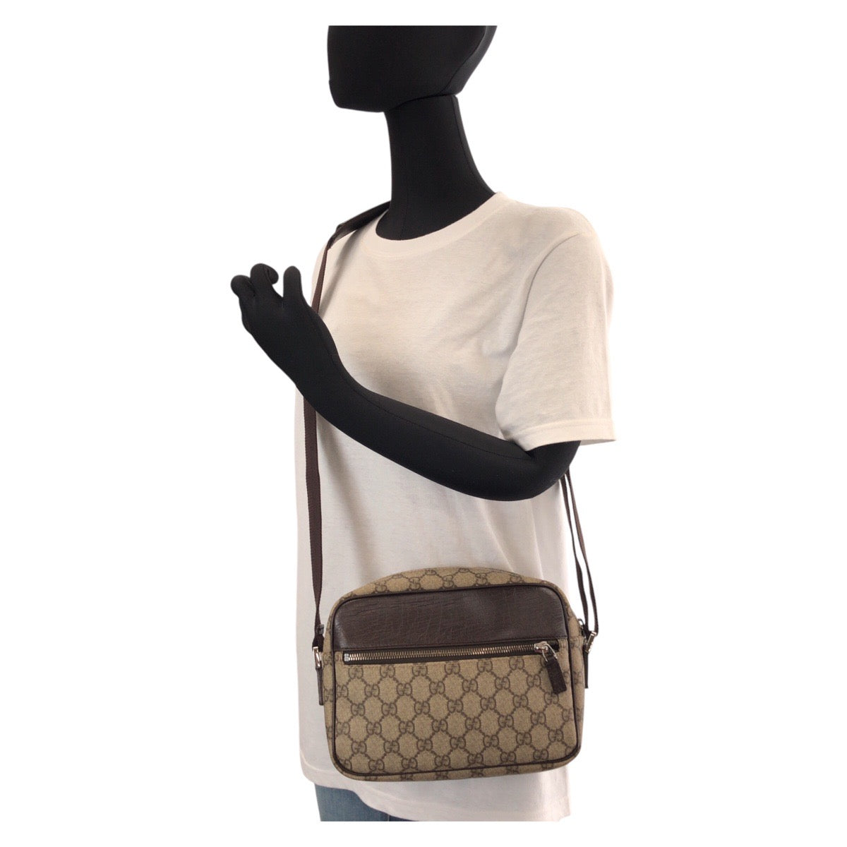 GUCCI Shoulder Bag 114291 GG Supreme canvas, leather Brown Crossbody Shoulder Bag Women Used