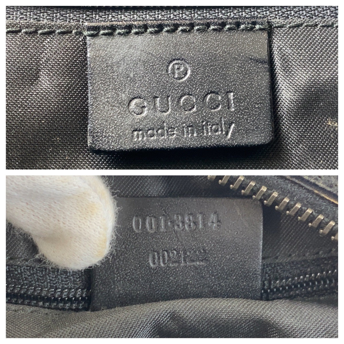 GUCCI Shoulder Bag 001 3814 GG canvas, leather black Shoulder Bag Women Used