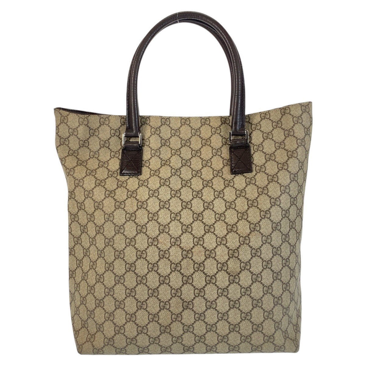GUCCI Tote Bag 131220 GG Supreme canvas, leather Brown Tote Bag Women Used